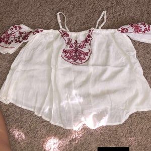 cropped off the shoulder top